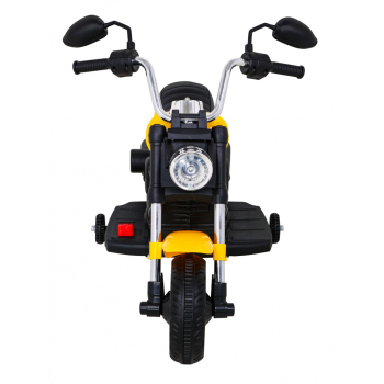Motor Chopper V-Max na akumulator dla dzieci Żółty + Melodie Klakson + Światło + Kółka pomocnicze