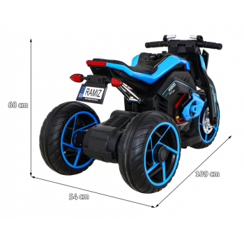 Motor Future na akumulator dla dzieci Niebieski + Panel audio + Wolny Start + Koła EVA