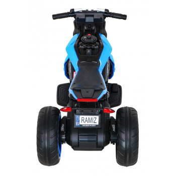 Motor Future na akumulator dla dzieci Niebieski + Panel audio + Wolny Start + Koła EVA