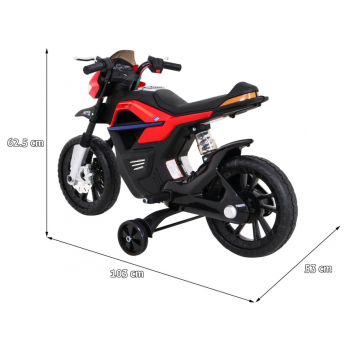 Motor Night Rider na akumulator dla dzieci Czerwony + Kółka pomocnicze + MP3 USB + Gaz w manetce