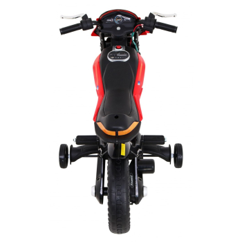 Motor Night Rider na akumulator dla dzieci Czerwony + Kółka pomocnicze + MP3 USB + Gaz w manetce