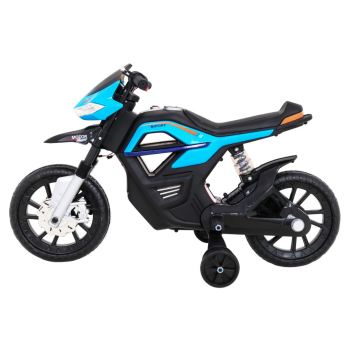 Motor Night Rider na akumulator dla dzieci Niebieski + Kółka pomocnicze + MP3 USB + Gaz w manetce