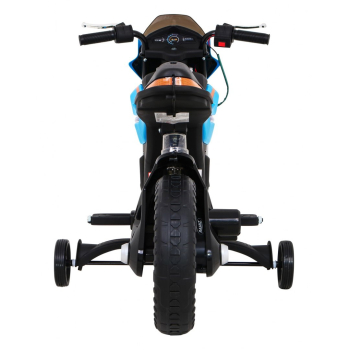 Motor Night Rider na akumulator dla dzieci Niebieski + Kółka pomocnicze + MP3 USB + Gaz w manetce