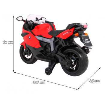 Motor na akumulator BMW K1300S dla dzieci Czerwony + Kółka pomocnicze + Dźwięki Światła + Wolny Start