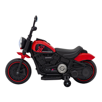Motorek Chopper FASTER na akumulator dla dzieci Czerwony + Radio FM + Panel audio + LED