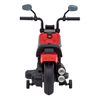Motorek Chopper FASTER na akumulator dla dzieci Czerwony + Radio FM + Panel audio + LED