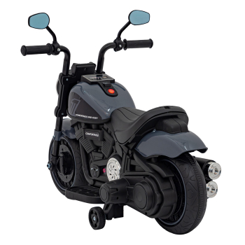 Motorek Chopper FASTER na akumulator dla dzieci Szary + Radio FM + Panel audio + LED