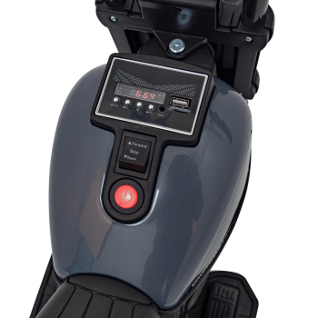 Motorek Chopper FASTER na akumulator dla dzieci Szary + Radio FM + Panel audio + LED