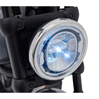 Motorek Chopper FASTER na akumulator dla dzieci Szary + Radio FM + Panel audio + LED
