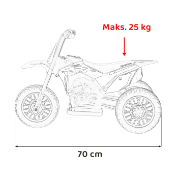 Motorek Cross Honda CRF 450R na akumulator dla dzieci Czerwony + 3 Koła + Gumowy Bieżnik + Klakson