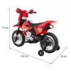 Motorek Cross dla dzieci Pojazd na akumulator Czerwony + Pomocnicze kółka + Dźwięki LED