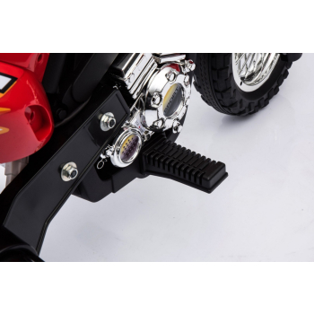 Motorek Cross dla dzieci Pojazd na akumulator Czerwony + Pomocnicze kółka + Dźwięki LED