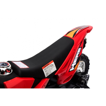 Motorek Cross dla dzieci Pojazd na akumulator Czerwony + Pomocnicze kółka + Dźwięki LED