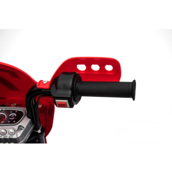 Motorek Cross dla dzieci Pojazd na akumulator Czerwony + Pomocnicze kółka + Dźwięki LED