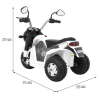 Motorek MiniBike na akumulator dla dzieci Biały + Dźwięki + Światła LED + Ekoskóra