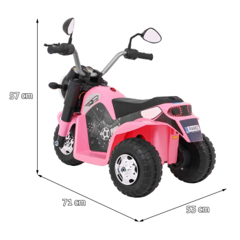 Motorek MiniBike na akumulator dla dzieci Różowy + Dźwięki + Światła LED + Ekoskóra