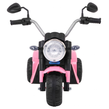 Motorek MiniBike na akumulator dla dzieci Różowy + Dźwięki + Światła LED + Ekoskóra