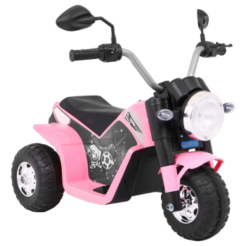 Motorek MiniBike na akumulator dla dzieci Różowy + Dźwięki + Światła LED + Ekoskóra