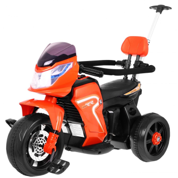 Pchaczyk Rowerek Motorek elektryczny 3w1 dla dzieci Pomarańczowy + Piankowa poręcz + Audio LED