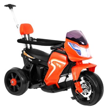 Pchaczyk Rowerek Motorek elektryczny 3w1 dla dzieci Pomarańczowy + Piankowa poręcz + Audio LED
