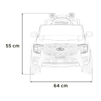Pojazd Ford Ranger LIFT, Żółty Pickup