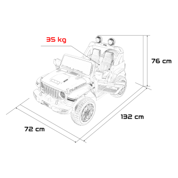 Pojazd Jeep Wrangler Rubicon LIFT Czerwony