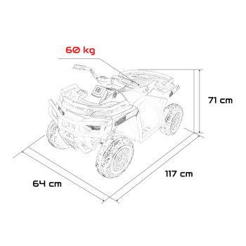 Pojazd Quad 4x4 ATV WOLF Żółty