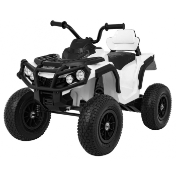 Quad ATV Air na akumulator dla dzieci Biały + Koła pompowane + Radio MP3 + Wolny Start