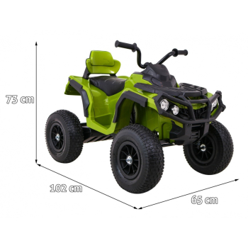 Quad ATV Air na akumulator dla dzieci Zielony + Koła pompowane + Radio MP3 + Wolny Start