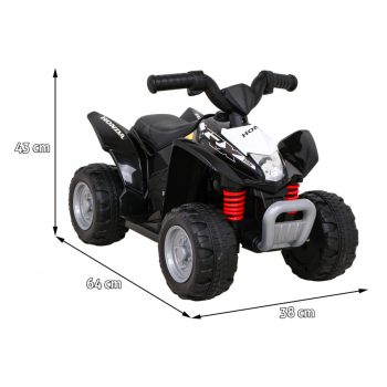 Quad Honda 250X TRX na akumulator Czarny + Klakson + LED + Ekoskóra