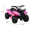 Quad Storm na akumulator dla dzieci Różowy + Silnik 25W + MP3 USB + LED