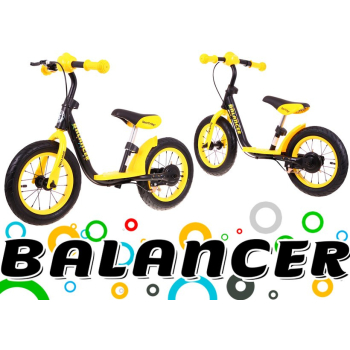 Rowerek biegowy SporTrike Balancer dla dzieci Żółty Pierwszy rowerek do Nauki jazdy