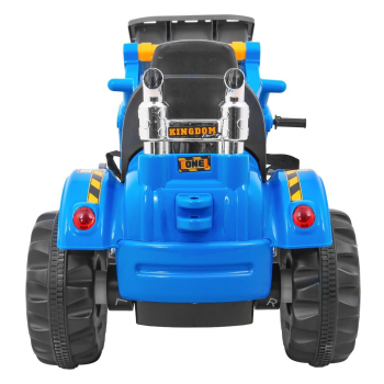 Spychacz na akumulator dla dzieci Traktor Niebieski + Ruchoma łyżka + Trąbka + Pasy + 2 prędkości
