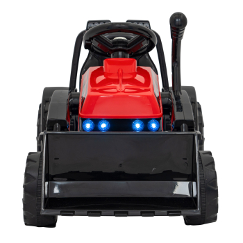 Traktor Spychacz G320 dla najmłodszych dzieci Czerwony + Ruchoma łyżka + Melodie + Klakson + Światła LED