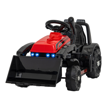 Traktor Spychacz G320 dla najmłodszych dzieci Czerwony + Ruchoma łyżka + Melodie + Klakson + Światła LED