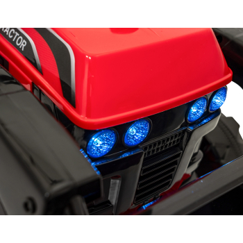Traktor Spychacz G320 dla najmłodszych dzieci Czerwony + Ruchoma łyżka + Melodie + Klakson + Światła LED