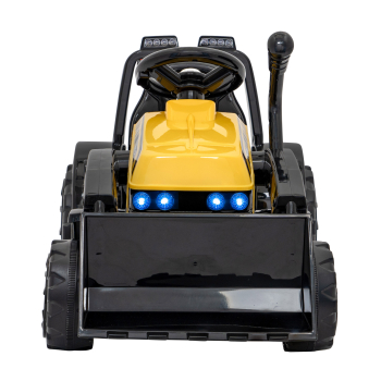 Traktor Spychacz G320 dla najmłodszych dzieci Żółty + Ruchoma łyżka + Melodie + Klakson + Światła LED