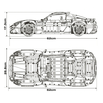 Zestaw Klocków Pojazd Maserati Niebieski 5480el.