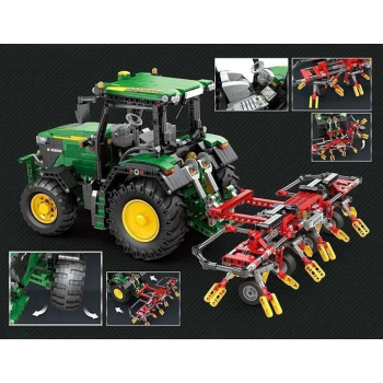 Zestaw Klocków Traktor Zielony + Akcesoria 1828el.