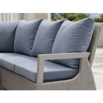 Zestaw mebli ogrodowych Royal Comfort techorattan szary + Duży Narożnik + Regulowany Stół + 13 Poduszek